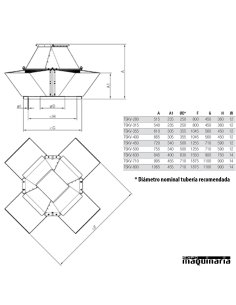Extractor de tejado 400º/2H vertical AVTSKV  2