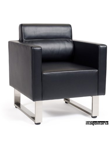 Sillón tapizado P.U. colores IM6605 color negro