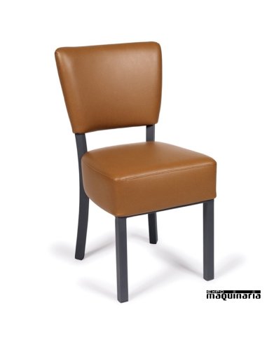 Silla tapizada de comedor IM6622 color marrón