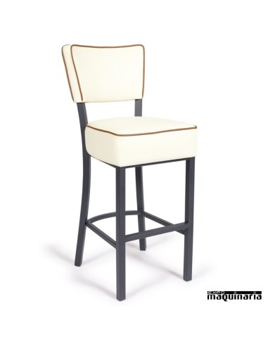 Taburete alto tapizado IM6623 color blanco