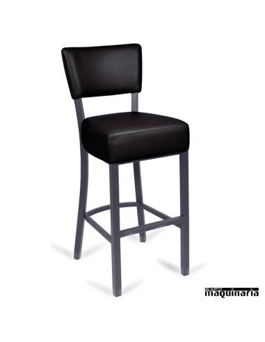 Taburete alto tapizado IM6623 color negro