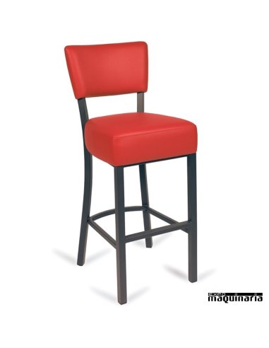Taburete alto tapizado IM6623 color rojo