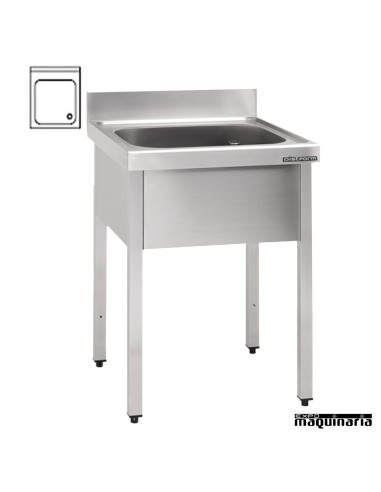 Fregadero inox. con bastidor una poza