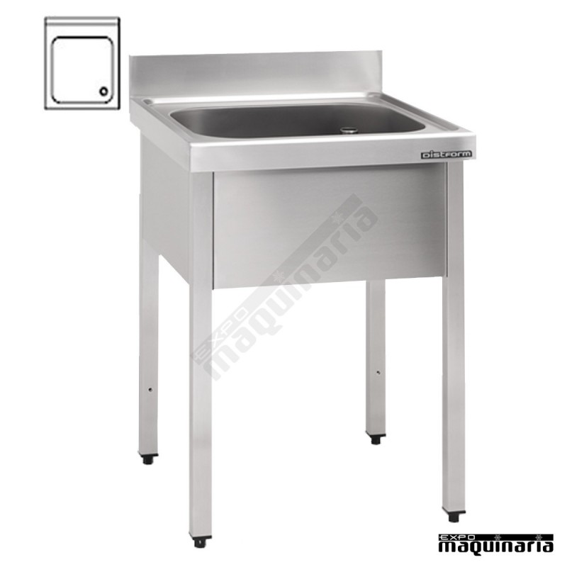 Fregadero inox. con bastidor una poza