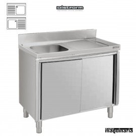 Fregadero F500 con mueble inox 1 cubeta, 1 escurridor