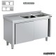 Fregadero con mueble inox 2 cubetas, 1 escurridor