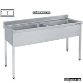 Fregadero  industrial con bastidor una Cubeta y escurridor Fondo 700