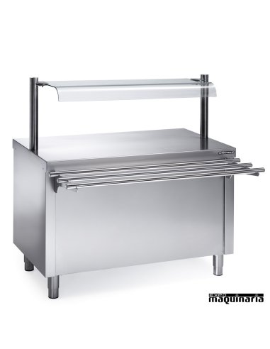 Mueble self service neutro con estante 