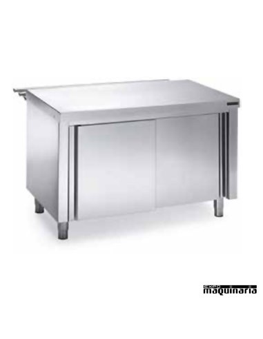 Mueble self service neutro con puertas y estante puertas correderas