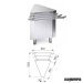 Mueble self service angular externo medidas 45º 