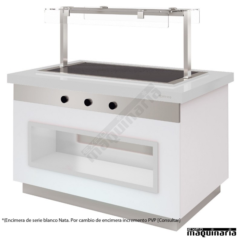 Mesa gastrobuffet vitrocerámica 170 cm encimera blanca nata