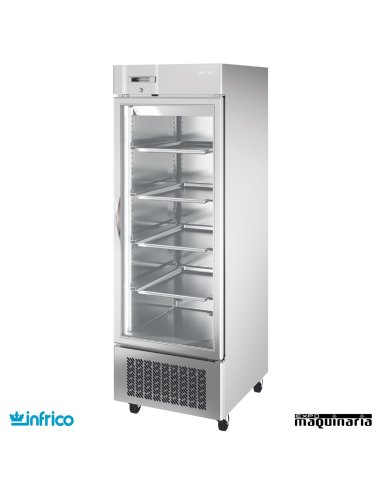 Armario refrigerador inoxidable puerta cristal GN2/1