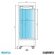 Armario refrigerador inoxidable puerta cristal GN2/1 medidas