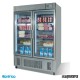 Armario refrigerador inox 2 puertas cristal GN2/1 comida