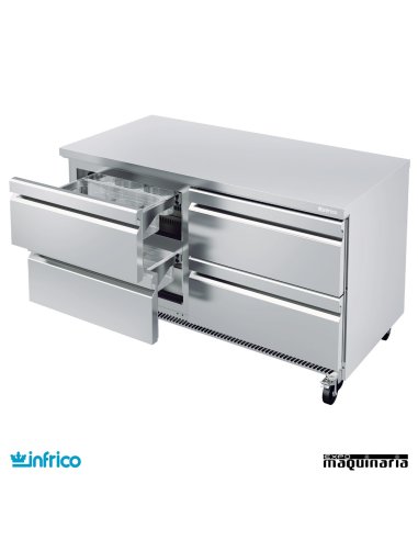 Mesa bajomostrador refrigerada cajones 153 cm