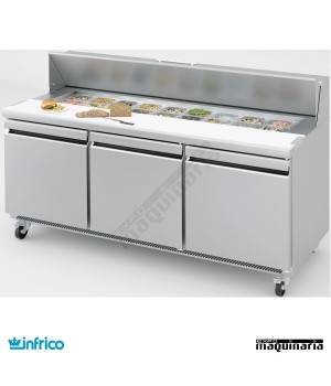 Mesa refrigerada Fast Food ensaladas 184 cm