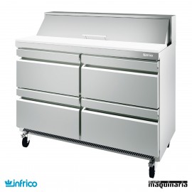 Mesa refrigerada ensaladas cajones Fast Food 122 cm