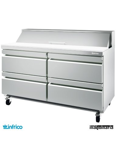 Mesa refrigerada ensaladas cajones Fast Food 153 cm