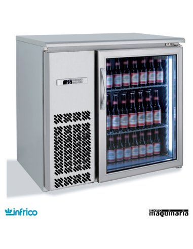 Mesa frente mostrador refrigerado puerta cristal 92 cm