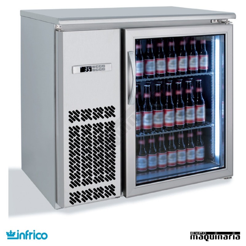 Mesa frente mostrador refrigerado puerta cristal 92 cm