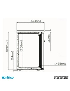Mesa frente mostrador refrigerado 154 cm 2
