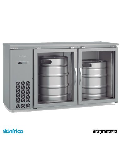 Mesa frente mostrador refrigerado puertas cristal 154 cm