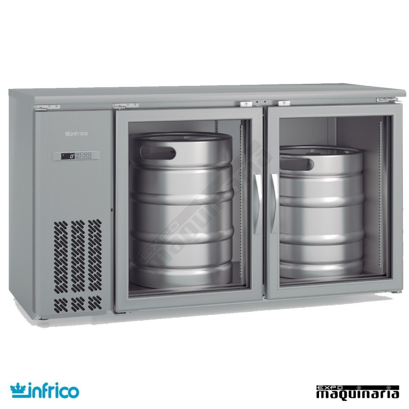 Mesa frente mostrador refrigerado puertas cristal 154 cm