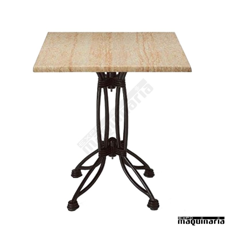 Mesa bar cuadrada de forja tablero "SOLO"