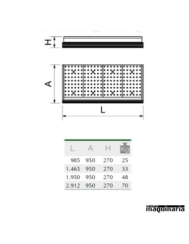 Mostrador expositor para pescaderias FR074442 medidas