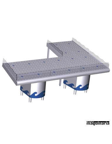 Prolongación modular mostrador de pescadería montaje 2