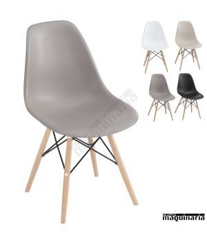 Silla diseño hostelería color taupe