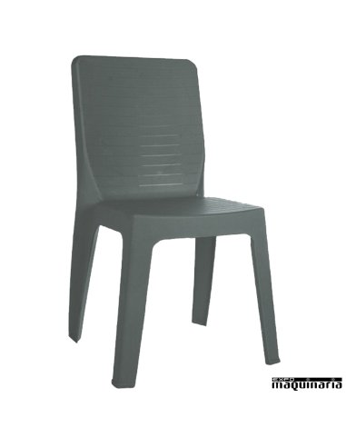 Silla bar RE Iris apilable gris