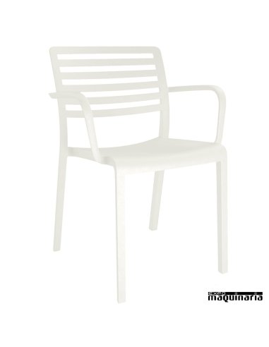 Silla bar Lama con brazos color blanco