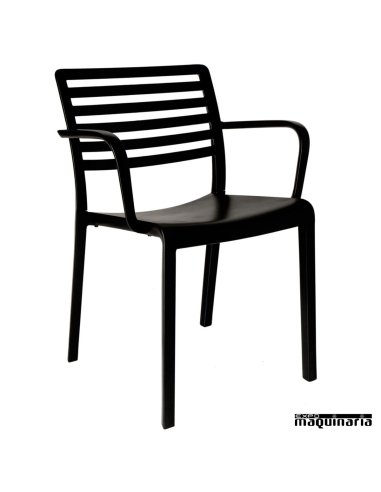 Silla bar Lama con brazos color negro
