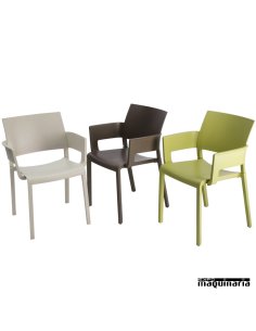 Silla bar RE Fiona con brazos colores 2