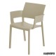 Silla bar RE Fiona con brazos color beige