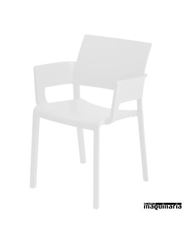 Silla bar RE Fiona con brazos color blanco