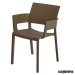 Silla bar RE Fiona con brazos color chocolate