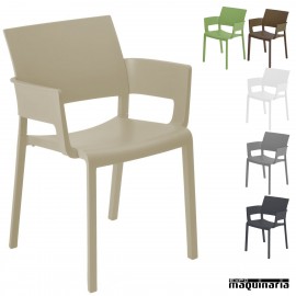 Silla bar RE Fiona con brazos colores