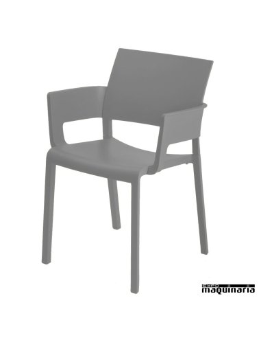 Silla bar RE Fiona con brazos color gris
