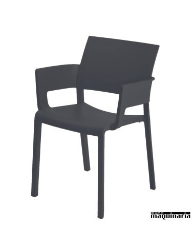 Silla bar RE Fiona con brazos color negro