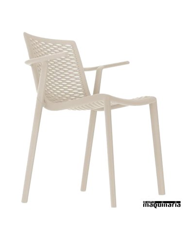 Silla bar RENETKAT-BRAZOS apilable color arena