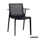 Silla bar RENETKAT-BRAZOS apilable color negro