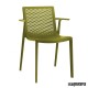 Silla bar RENETKAT-BRAZOS apilable color verde oliva