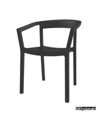 Silla bar con brazos apilable REPEACH-BRAZOS color negro