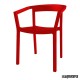 Silla bar con brazos apilable REPEACH-BRAZOS color rojo