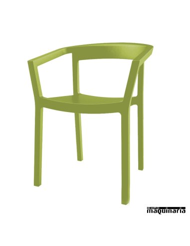 Silla bar con brazos apilable REPEACH-BRAZOS color verde oliva