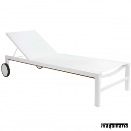 Tumbona de aluminio para hosteleria RESHIO TEXTHILENE