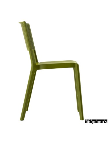 Silla de terraza RESPOT apilable color verde oliva