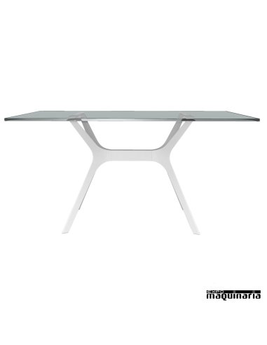 Mesa REVELA-M de cristal templado color blanco